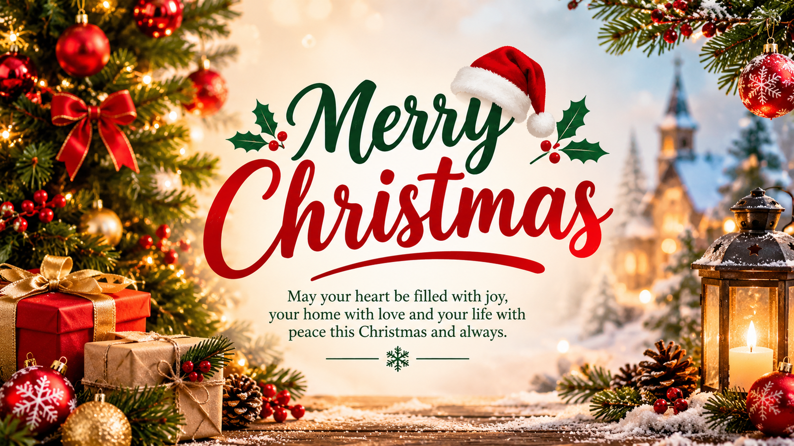 Cozy Merry Christmas Banner
