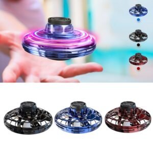 Mini Flying Gyro Spinner Toy with RGB LED Lights, USB Rechargeable
