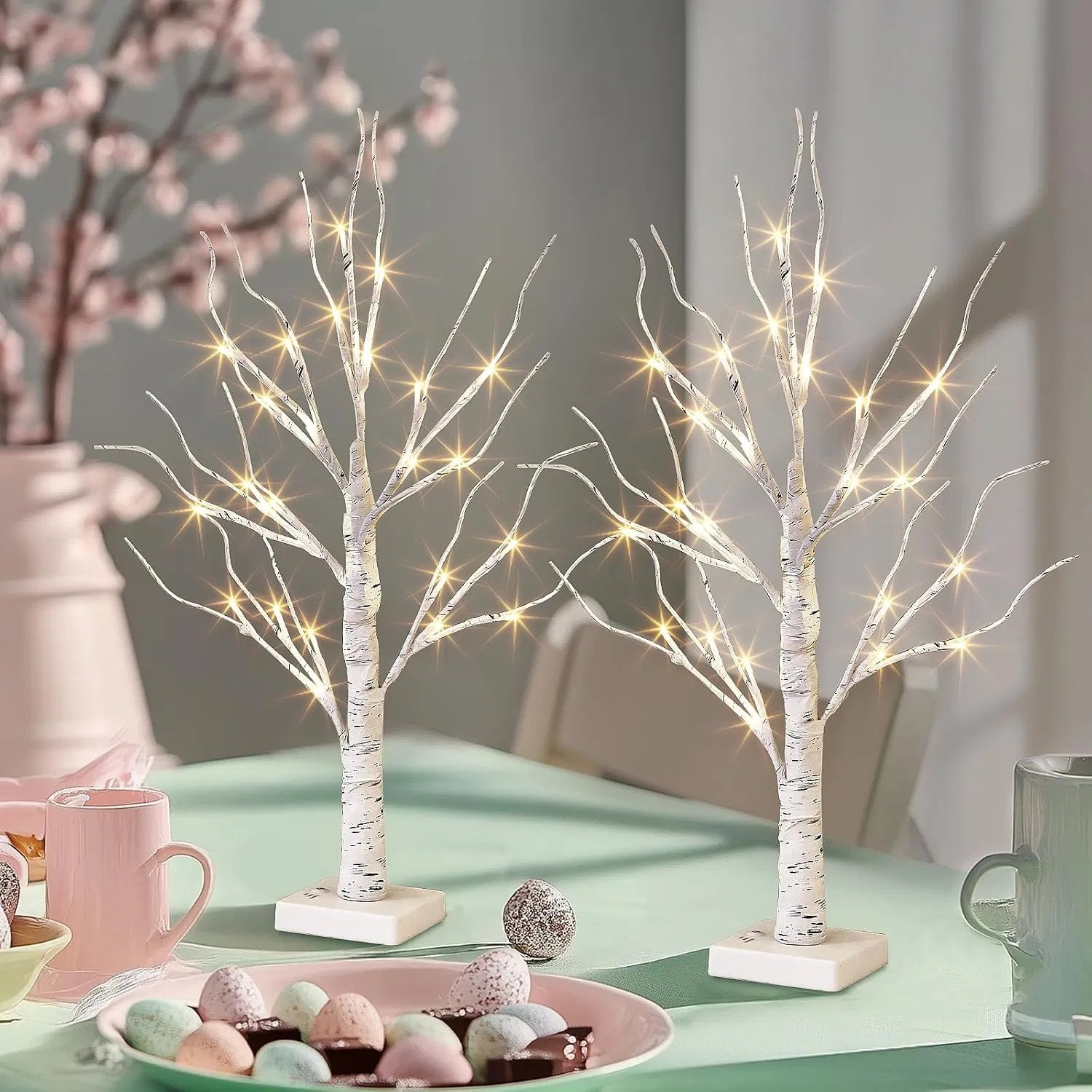 Christmas Decorations Indoor, 2 FT Birch Tree with LED Lights, Fairy Light Spirit Tree for Christmas Decor, Warm White Lighted Birch Trees for Home Decor Indoor, Battery Powered, Timer (2PK) - Image 7